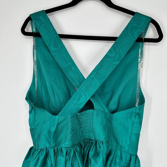 Sachin + Babi Kenzia Plunge Full Length Embellished Moire Taffeta Gown 10 - Picture 7 of 11